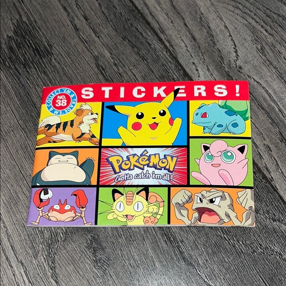 Pokemon Sticker Book 1999 StickerTime Fun & Games No. 38 Vintage Rare